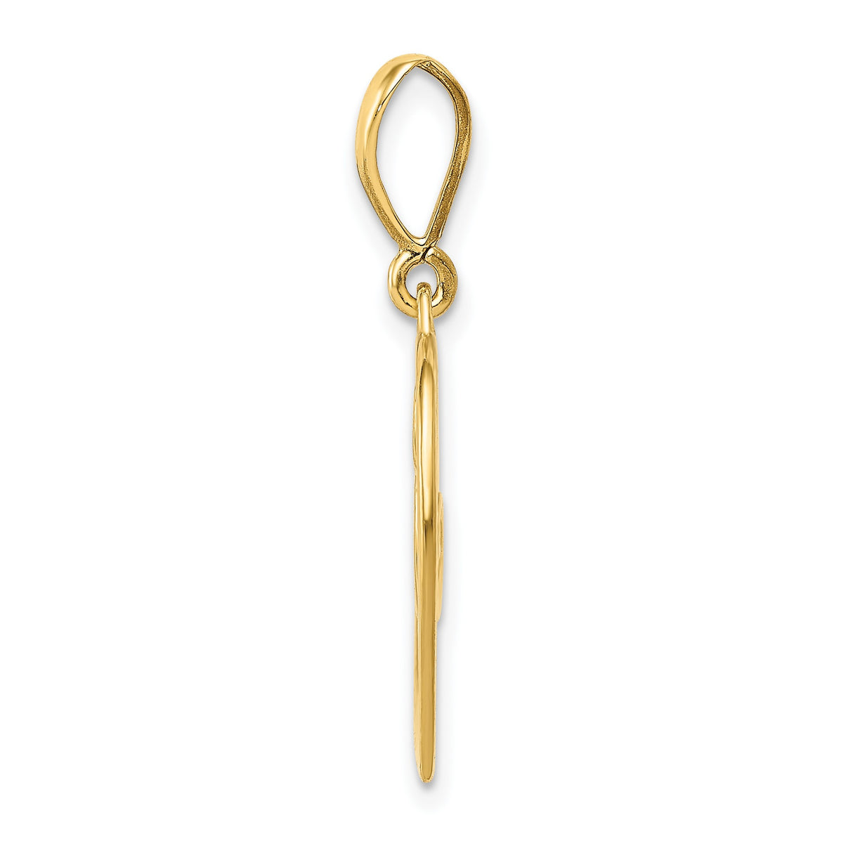 14k Yellow Gold Heart Pendant with Open Swirl Filigree Design for Women