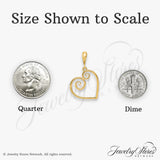 14k Yellow Gold Heart Pendant with Open Swirl Filigree Design for Women
