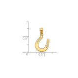 14k Yellow Gold Horseshoe Pendant, Classic Open End Western Design for Women or Unisex Wear