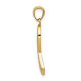 14k Yellow Gold Awareness Ribbon Pendant with Survivor Engraving, Cancer Support Charm