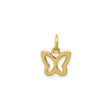 14k Yellow Gold Butterfly Pendant with Open Wing Design, Symbol of Transformation and Nature