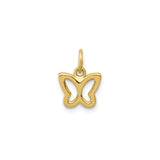 14k Yellow Gold Butterfly Pendant with Open Wing Design, Symbol of Transformation and Nature