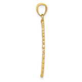 14k Yellow Gold Angel Wing Pendant with Detailed Feather Engraving, Spiritual and Religious Jewelry