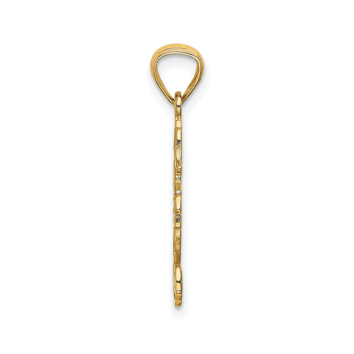 14k Yellow Gold Seahorse Pendant with Filigree Detailing, Coastal Marine Theme for Women