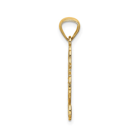 14k Yellow Gold Seahorse Pendant with Filigree Detailing, Coastal Marine Theme for Women
