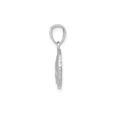 14k White Gold Sand Dollar Pendant, Textured Ocean Charm, Nautical Beach Jewelry for Women