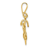 14k Yellow Gold Bicycle Pendant Charm, Solid Gold Bike Jewelry Symbolizing Freedom and Adventure