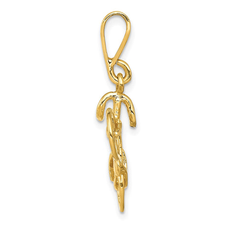 14k Yellow Gold Bicycle Pendant Charm, Solid Gold Bike Jewelry Symbolizing Freedom and Adventure