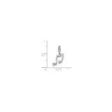 14k White Gold Eighth Note Pendant, Polished Music Charm for Women or Unisex Wear