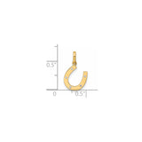 14k Yellow Gold Horseshoe Pendant with Cubic Zirconia, Luck Charm Jewelry for Women