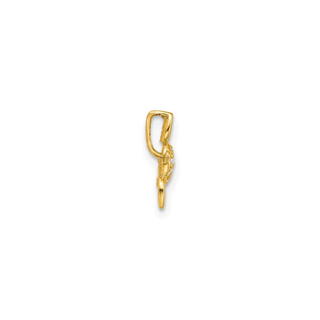 14k Yellow Gold Turtle Pendant with Cubic Zirconia, Ocean Inspired Sea Life Jewelry