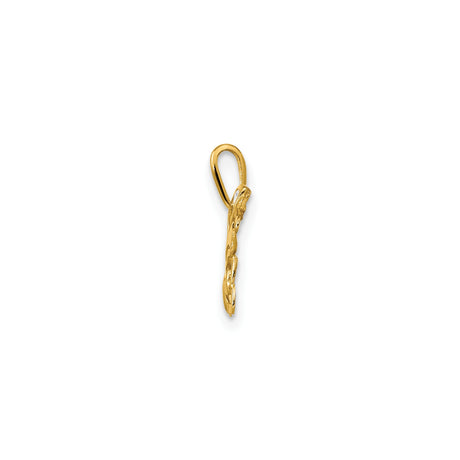 14k Yellow Gold Butterfly Pendant with Cubic Zirconia and Openwork Design