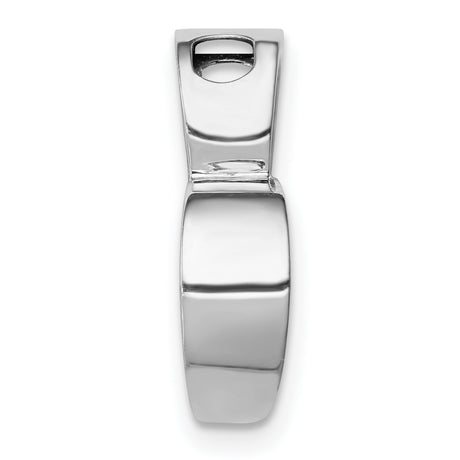 Chain Slide Heart Chain Slide Charm Pendant in Real 14k White Gold