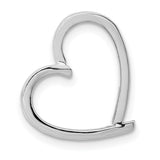 Chain Slide Heart Chain Slide Charm Pendant in Real 14k White Gold