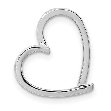 Chain Slide Heart Chain Slide Charm Pendant in Real 14k White Gold