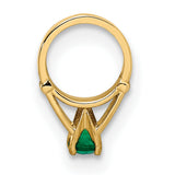 14k Yellow Gold Claddagh Hoop Earrings with Green Glass Heart, Celtic Symbol of Love and Loyalty