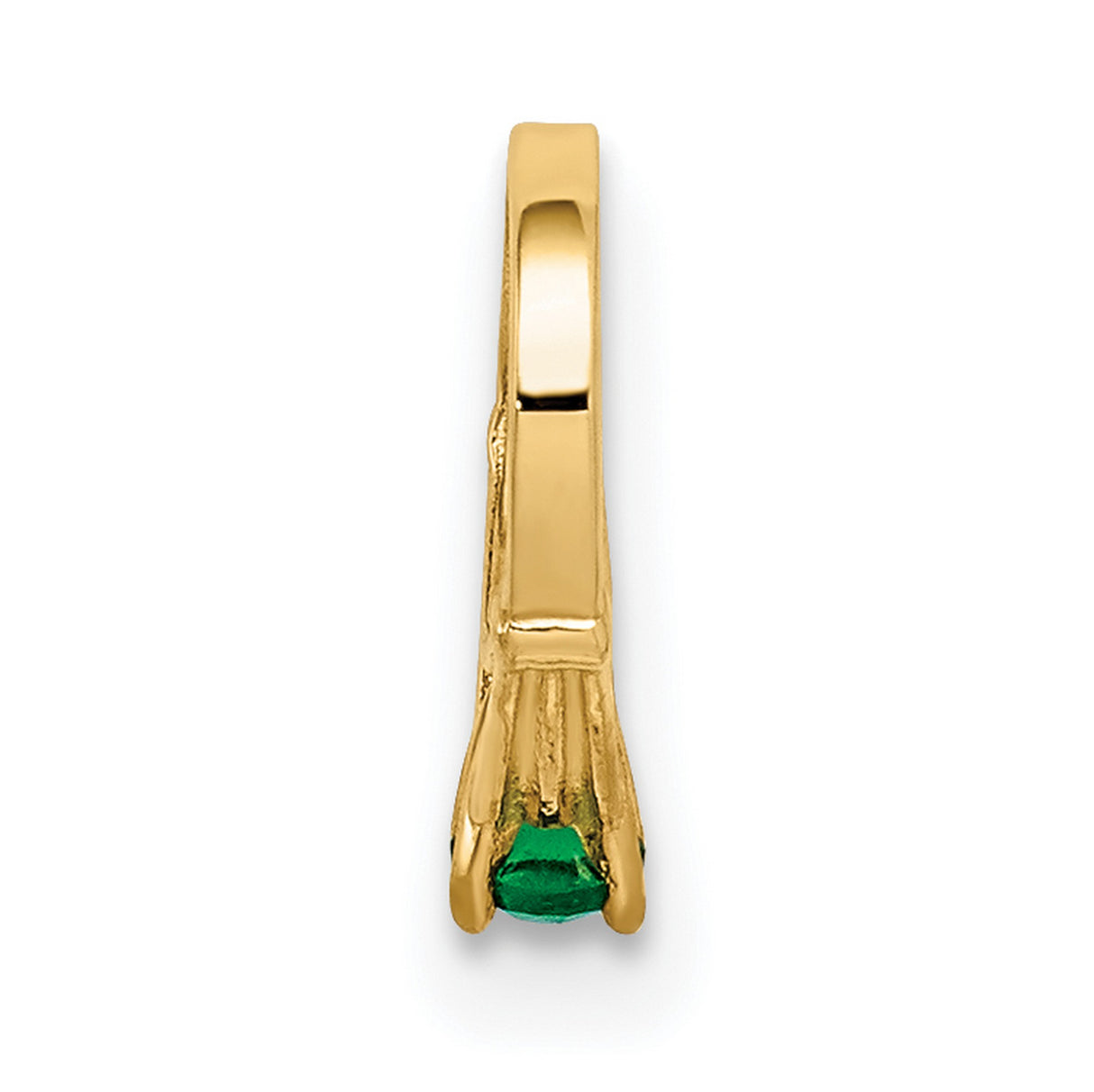 14k Yellow Gold Claddagh Hoop Earrings with Green Glass Heart, Celtic Symbol of Love and Loyalty
