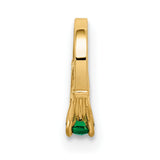 14k Yellow Gold Claddagh Hoop Earrings with Green Glass Heart, Celtic Symbol of Love and Loyalty