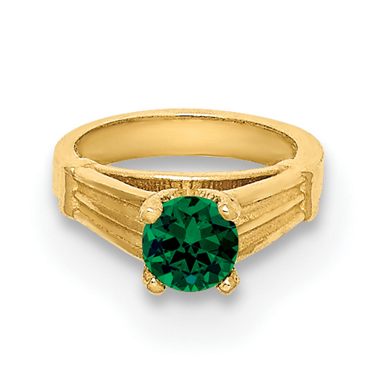14k Yellow Gold Claddagh Hoop Earrings with Green Glass Heart, Celtic Symbol of Love and Loyalty
