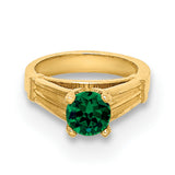 14k Yellow Gold Claddagh Hoop Earrings with Green Glass Heart, Celtic Symbol of Love and Loyalty