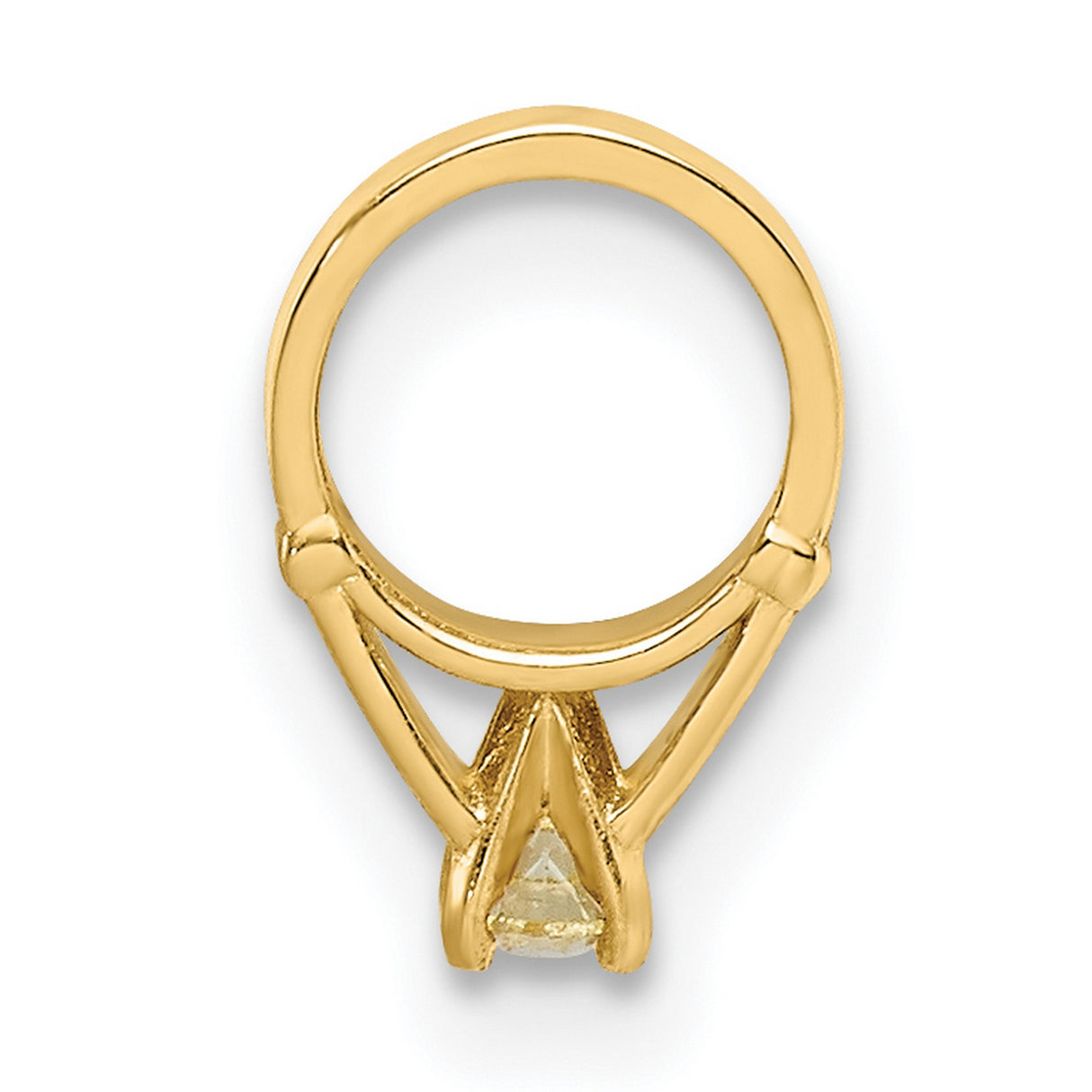 14k Yellow Gold Praying Hands Pendant with Cubic Zirconia, Religious Charm