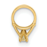 14k Yellow Gold Praying Hands Pendant with Cubic Zirconia, Religious Charm
