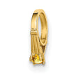 14k Yellow Gold Praying Hands Pendant with Cubic Zirconia, Religious Charm