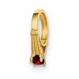 14k Yellow Gold Claddagh Hoop Earrings with Cubic Zirconia, Irish Love Loyalty Friendship Design