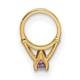 14k Yellow Gold Huggie Hoop Earrings with Cubic Zirconia Praying Hands Charm, Christian Jewelry