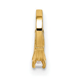 14k Yellow Gold Huggie Hoop Earrings with Cubic Zirconia in Prong Setting, Minimalist Style