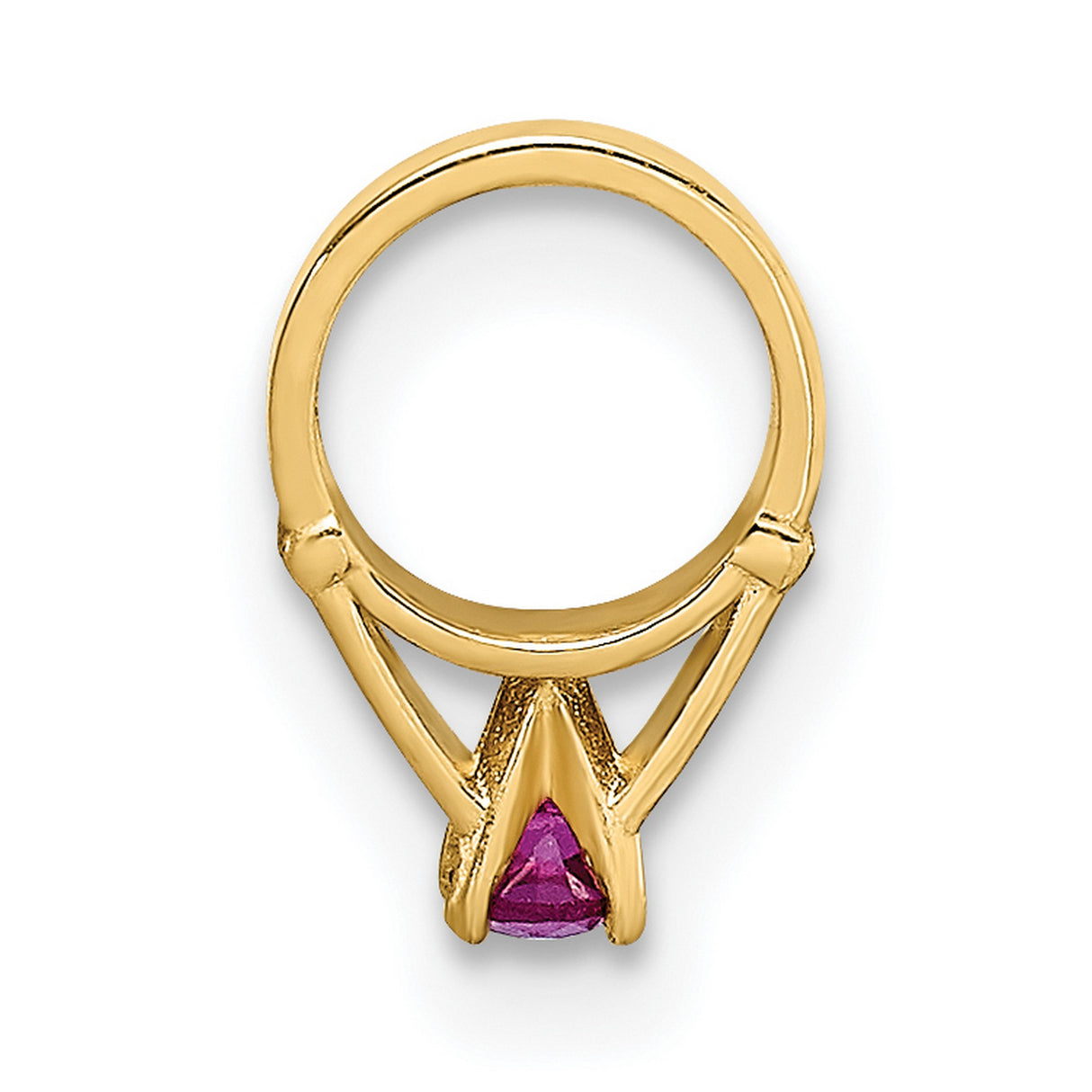 14k Yellow Gold Hoop Earrings with Praying Hands and Red Cubic Zirconia, Christian Faith Jewelry