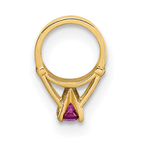 14k Yellow Gold Hoop Earrings with Praying Hands and Red Cubic Zirconia, Christian Faith Jewelry