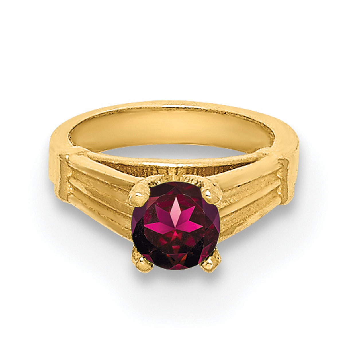 14k Yellow Gold Hoop Earrings with Praying Hands and Red Cubic Zirconia, Christian Faith Jewelry