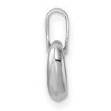 14k White Gold Heart Pendant with Cubic Zirconia, Polished Modern Style Charm for Women