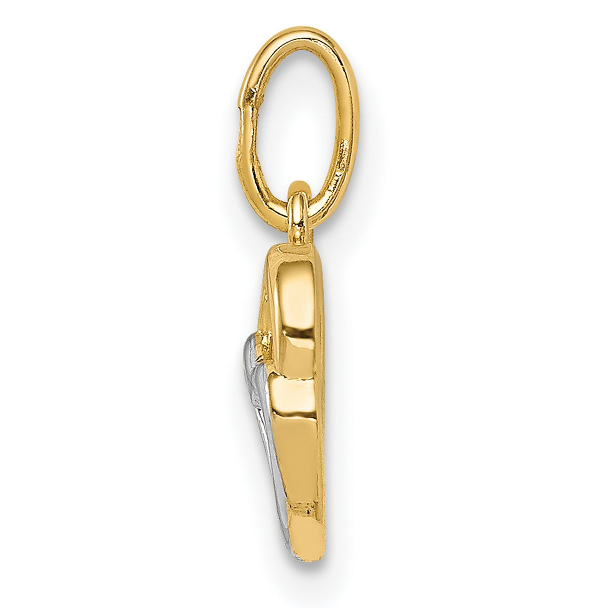 14k Two-Tone Gold Intertwined Open Heart Pendant, Polished Romantic Jewelry for Women