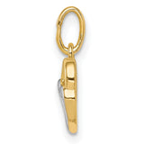14k Two-Tone Gold Intertwined Open Heart Pendant, Polished Romantic Jewelry for Women