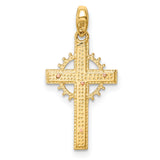 Crucifix Charm Pendant in Real 14k Multi-Tone Gold