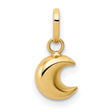 14k Yellow Gold Crescent Moon Pendant Charm, Polished Puffed Celestial Design for Women or Unisex