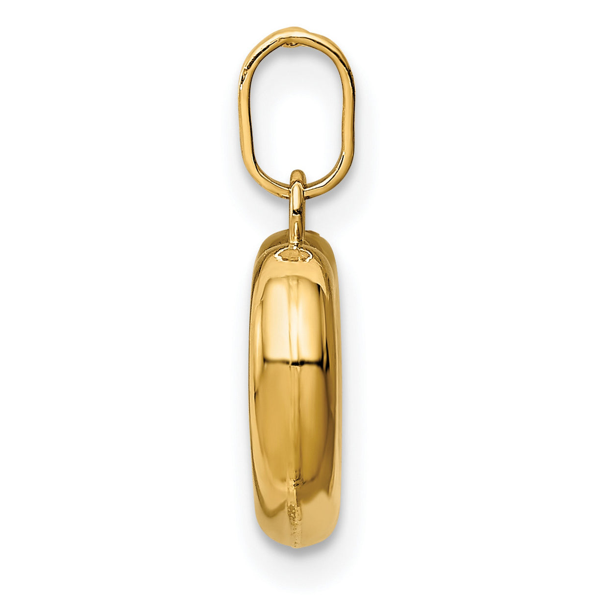14k Yellow Gold Open Heart Pendant Charm, Hollow Heart Design, Polished Romantic Jewelry for Women