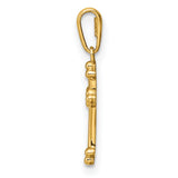 14k Yellow Gold Trinity Cross Pendant, Budded Design, Christian Catholic Religious Jewelry