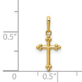14k Yellow Gold Trinity Cross Pendant, Budded Design, Christian Catholic Religious Jewelry