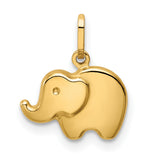 14k Yellow Gold Elephant Pendant, Symbol of Strength, Wisdom, and Good Luck