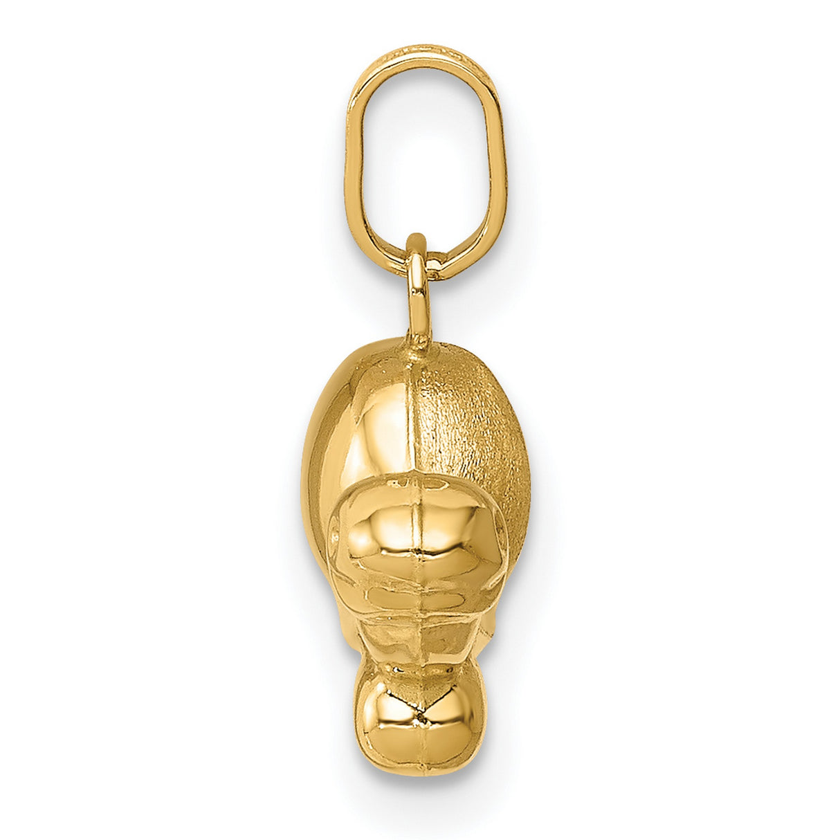 Satin and Polished Turtle Charm Pendant in Real 14k Yellow Gold