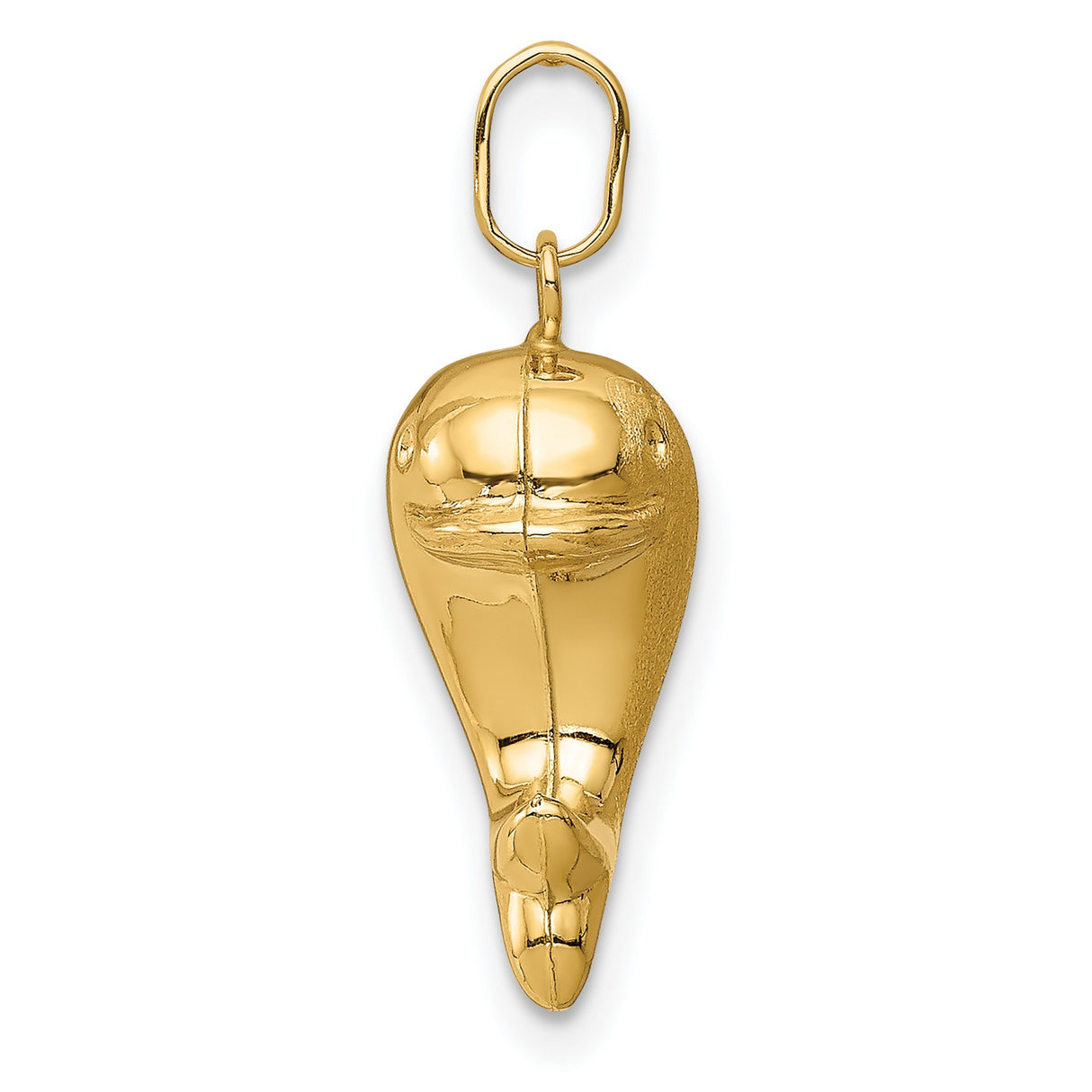 14k Yellow Gold Dolphin Pendant, Satin Finish Ocean Theme Charm for Women or Unisex