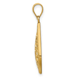 14k Yellow Gold Teardrop Pendant with Floral Lattice Filigree Design