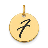14k Yellow Gold Pendant Charm with Black Enamel Number 7, Unisex Spiritual Jewelry