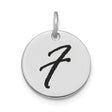 14k White Gold Number 7 Pendant, Bold Script Lucky Seven Charm, Minimalist Unisex Design