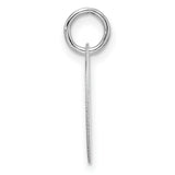 14k White Gold Round Initial Pendant with Black Enamel Letter G Charm