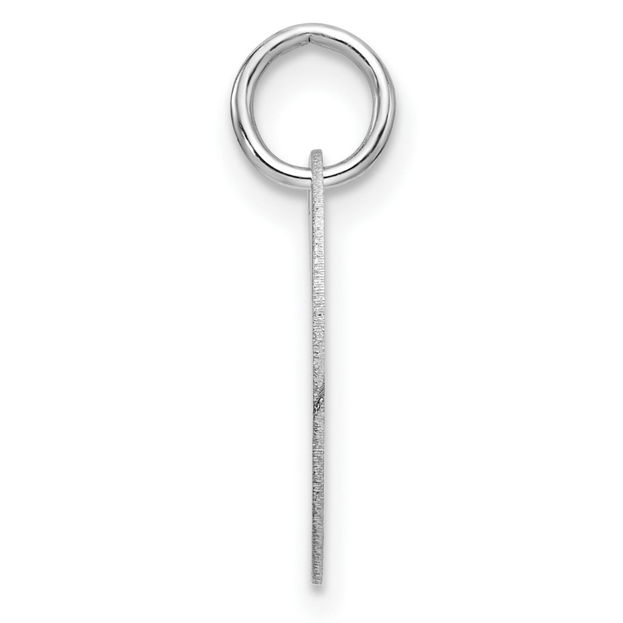 14k White Gold Initial Pendant with Black Script Letter L, Unisex Disk Charm