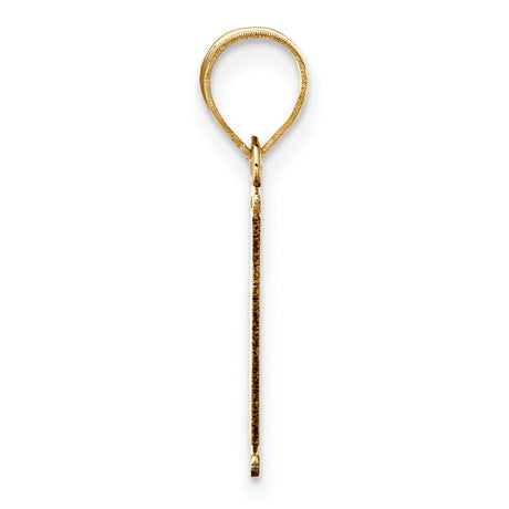 14k Yellow Gold E Initial Pendant, Bold Serif Letter Charm for Women or Unisex Wear